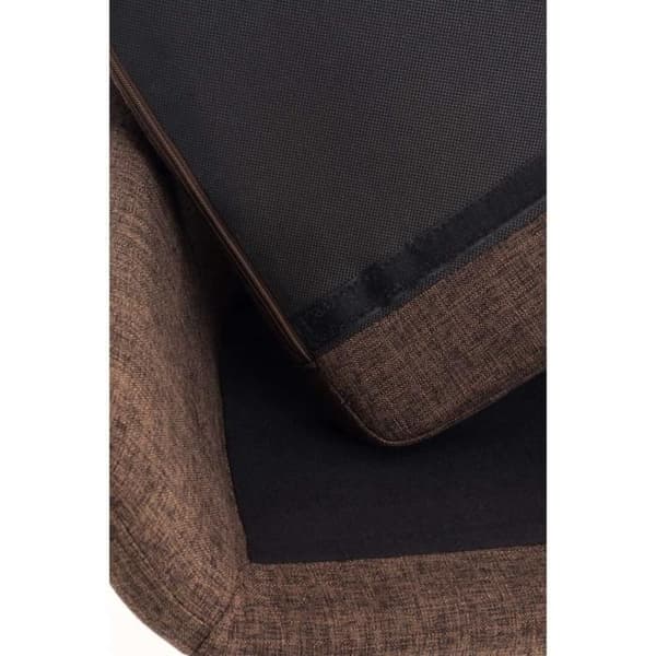 Grant Fabric Barstol med träben och metallfotstöd, brun