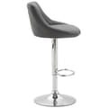 Miniatyrbild 3 av 3: Set med 2 Lazio barstolar i konstläder - Grå - CLP - Modern - Design - Justerbar i höjdled