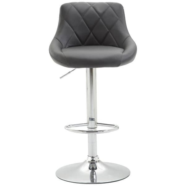 Set med 2 Lazio barstolar i konstläder - Grå - CLP - Modern - Design - Justerbar i höjdled