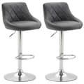 Miniatyrbild 1 av 3: Set med 2 Lazio barstolar i konstläder - Grå - CLP - Modern - Design - Justerbar i höjdled