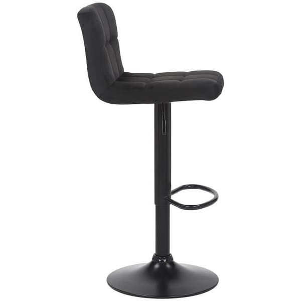 Barpall - NIERGES Velvet (Svart) - Justerbar i höjdled - Tyg - Vintage