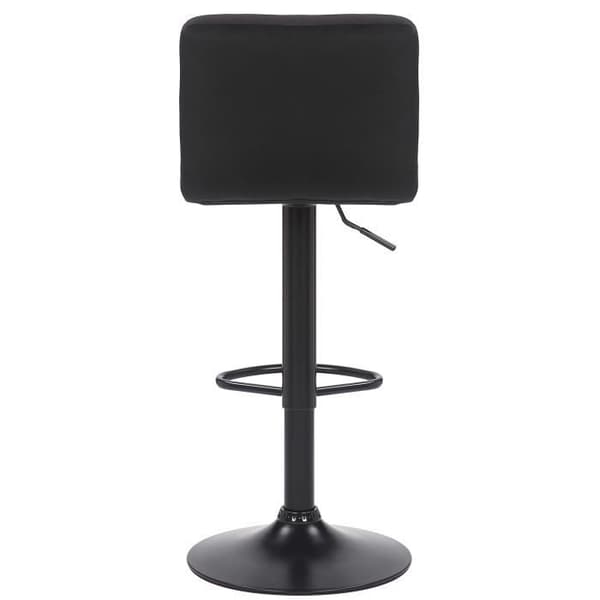 Barpall - NIERGES Velvet (Svart) - Justerbar i höjdled - Tyg - Vintage