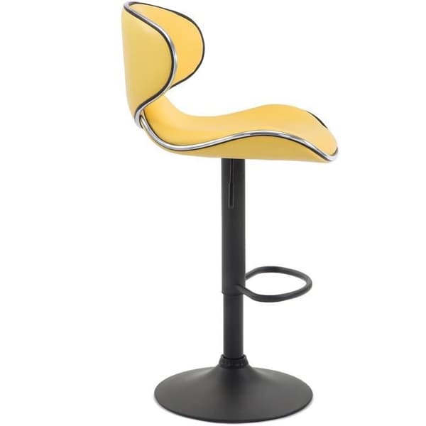 Las Vegas V2 barstol - Gul-svart - Imiterat läder - Justerbar i höjdled - Modern design