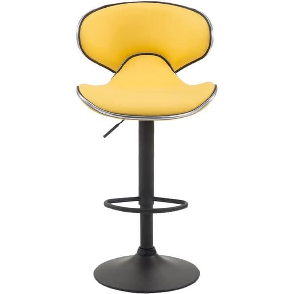 Las Vegas V2 barstol - Gul-svart - Imiterat läder - Justerbar i höjdled - Modern design