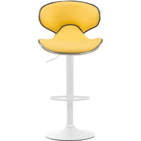 Las Vegas V2 barstol - Gul-Vit - Justerbar i höjdled - Imiterat läder - Modern design