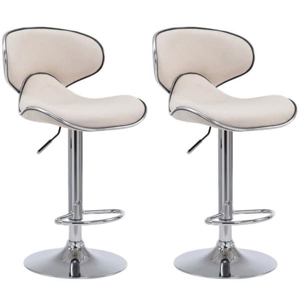 Set med 2 barstolar -BREZAN V2 kromfinish (kräm)