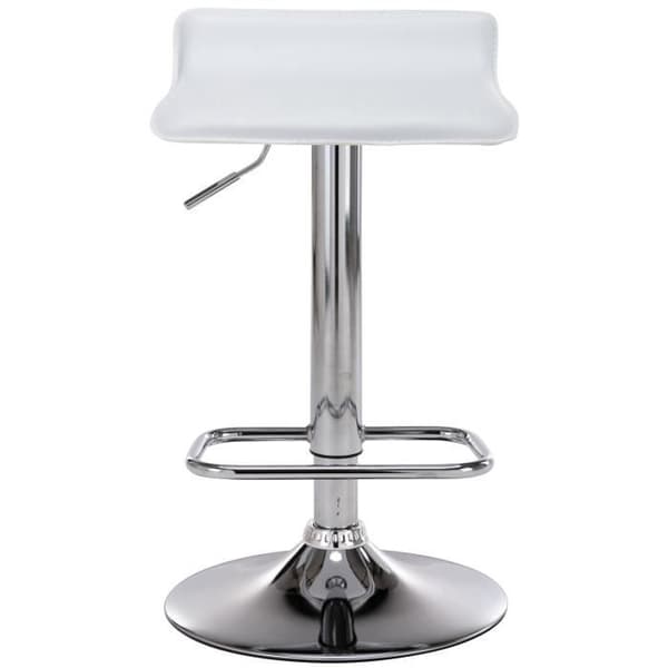 Set med 2 TORCIEUX Barstolar Vit - Faux - Justerbar i höjdled - Kök - Modernt