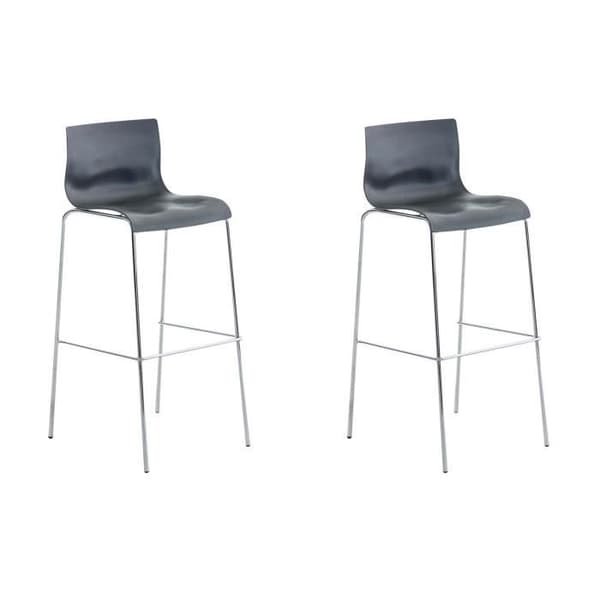Set med 2 BETTANT Art Barstolar - Finish på 4 kromben (grå)