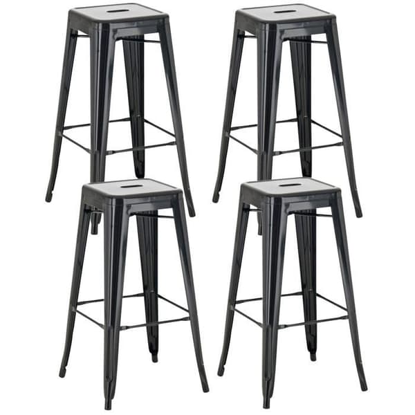 Set med 4 barstolar -MONTHIEUX (svart)