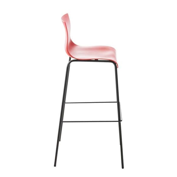 Barstol - BETTANT - Set om 2 - Modern design - Svart metall - Röd tyg