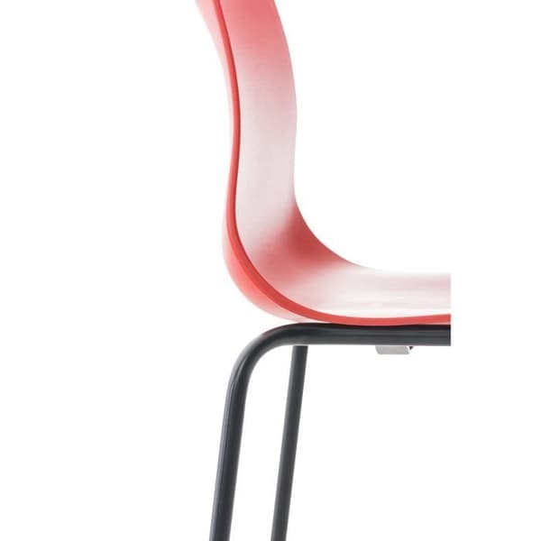 Barstol - BETTANT - Set om 2 - Modern design - Svart metall - Röd tyg