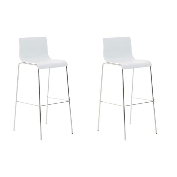 Set med 2 barstolar - BETTANT Art - Finish på 4 kromben (vit)