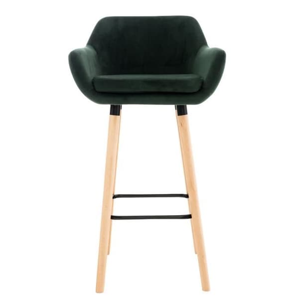Barpall - BELLEY Velvet (Grön) - Med armstöd - Vintage Style - Vikt (upp till) 120 kg