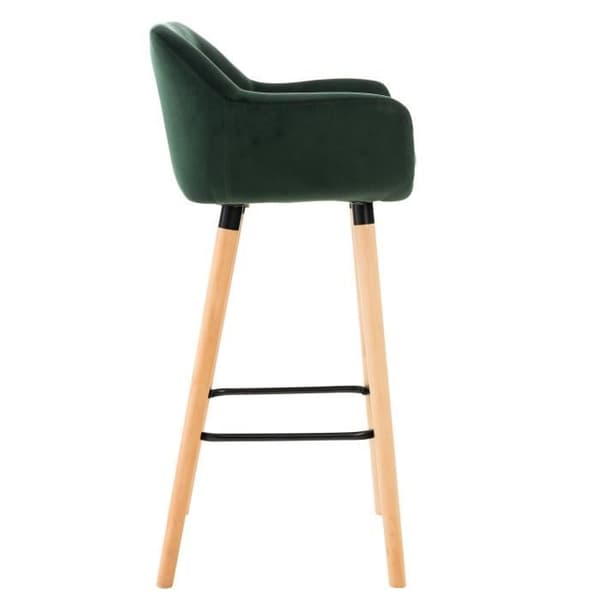 Barpall - BELLEY Velvet (Grön) - Med armstöd - Vintage Style - Vikt (upp till) 120 kg