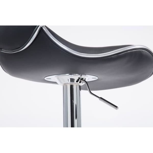 Set med 2 barstolar -BREZAN V2 Chrome Leatherette (svart)