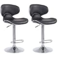 Miniatyrbild 1 av 4: Set med 2 barstolar -BREZAN V2 Chrome Leatherette (svart)