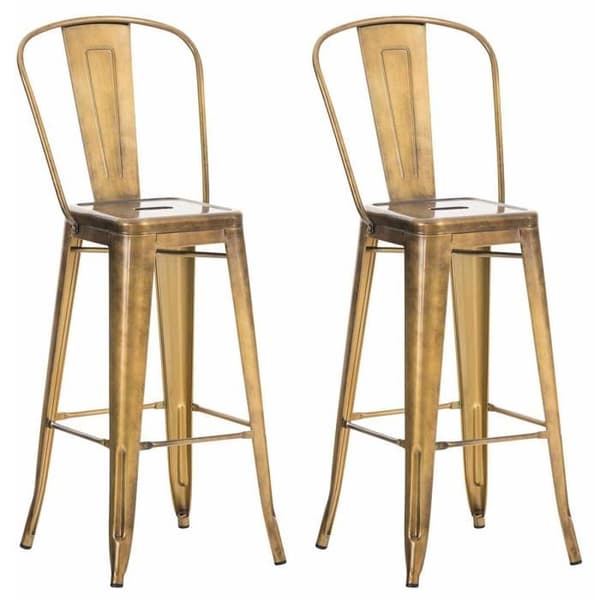 Set med 2 barstolar -COLOMIEUX(guld)