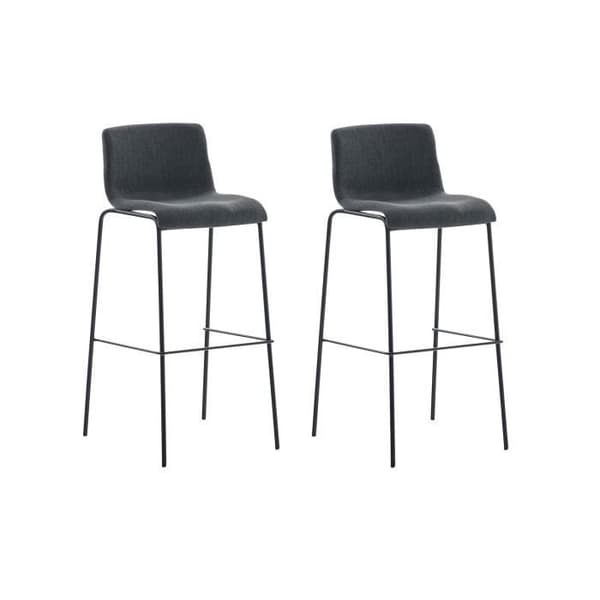 Set med 2 barstolar -BETTANT Finish på 4 svarta ben (mörkgrå)