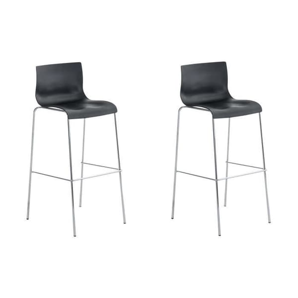 Set med 2 BETTANT Art Barstolar - Finish på 4 kromben (svart)
