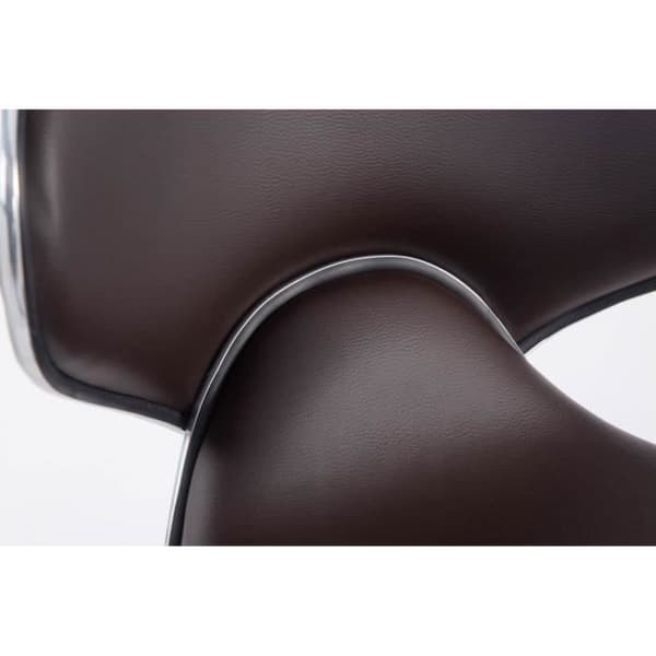 Set med 2 barstolar -BREZAN V2 Leatherette Chrom (brun)