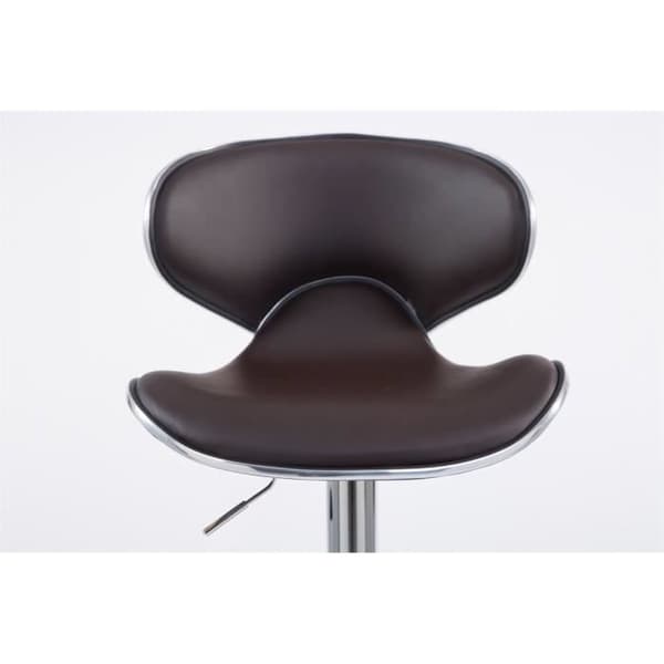 Set med 2 barstolar -BREZAN V2 Leatherette Chrom (brun)