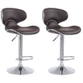 Miniatyrbild 1 av 4: Set med 2 barstolar -BREZAN V2 Leatherette Chrom (brun)