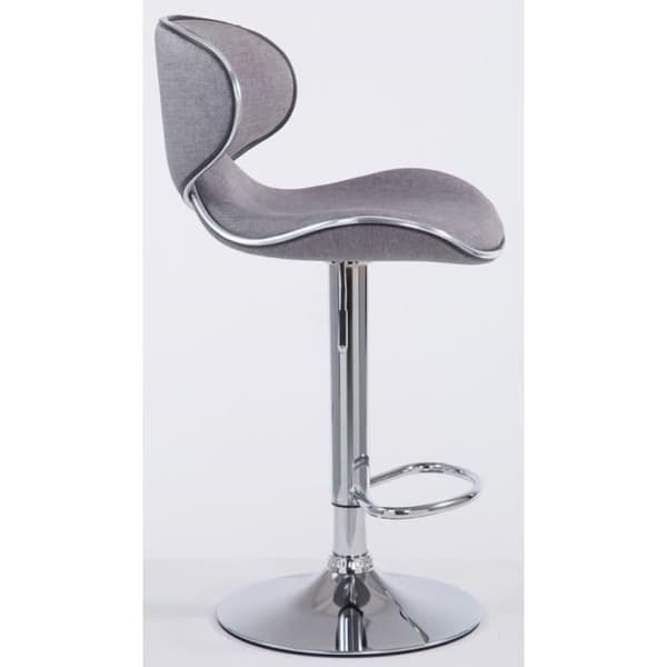 Set med 2 barstolar -BREZAN V2 Chrome Finish (Ljusgrå)