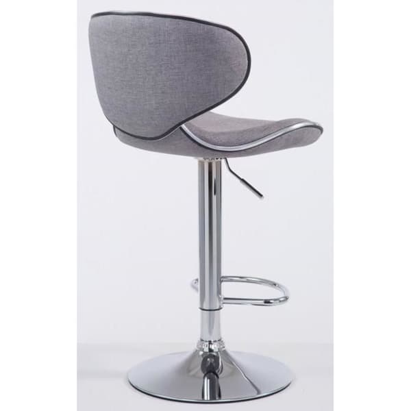 Set med 2 barstolar -BREZAN V2 Chrome Finish (Ljusgrå)