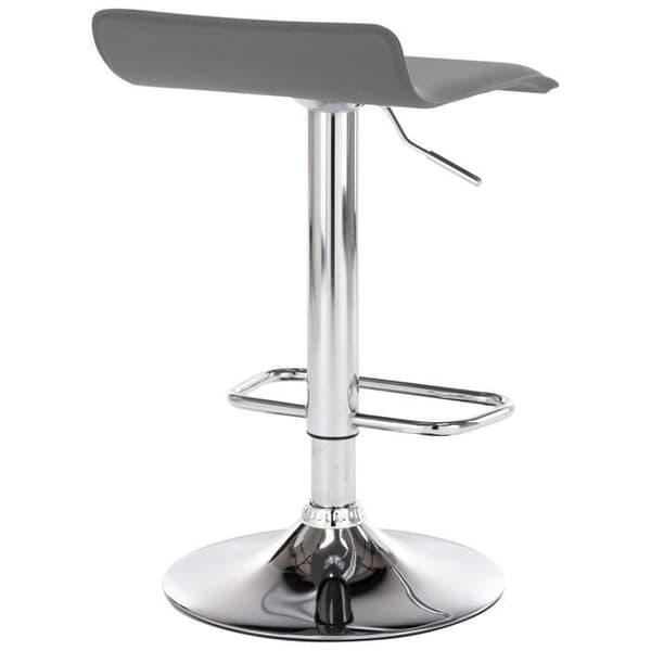 Set med 2 barstolar - TORCIEUX Grå - Höjdjusterbar - Faux och metall