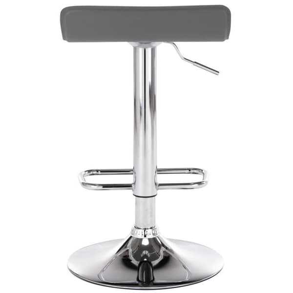 Set med 2 barstolar - TORCIEUX Grå - Höjdjusterbar - Faux och metall