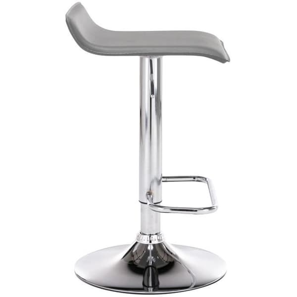 Set med 2 barstolar - TORCIEUX Grå - Höjdjusterbar - Faux och metall