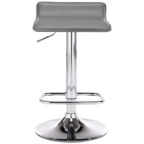 Set med 2 barstolar - TORCIEUX Grå - Höjdjusterbar - Faux och metall