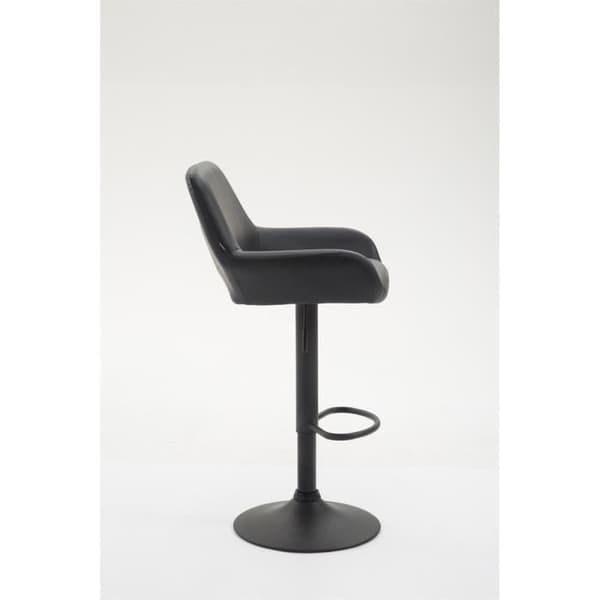 Barstol - MAGNIEU - Svart syntetiskt läder - Justerbar i höjdled - Med armstöd - Chic elegans