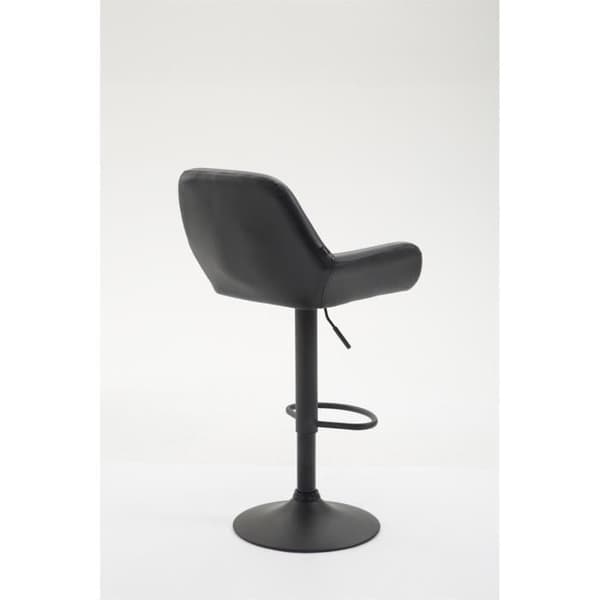 Barstol - MAGNIEU - Svart syntetiskt läder - Justerbar i höjdled - Med armstöd - Chic elegans