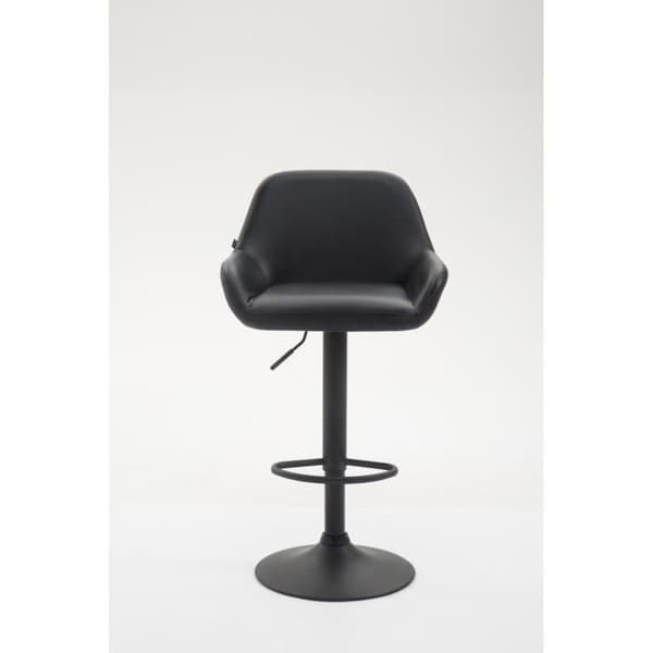 Barstol - MAGNIEU - Svart syntetiskt läder - Justerbar i höjdled - Med armstöd - Chic elegans