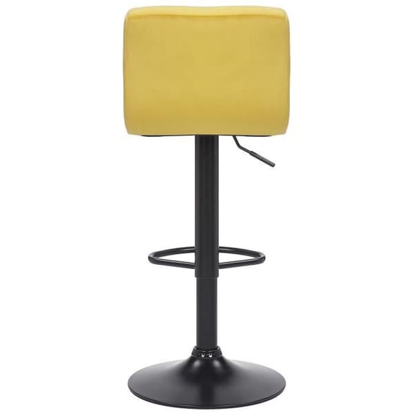 Barpall - NIERGES Yellow Velvet - Vintage Style - Höjdjusterbar - Metall