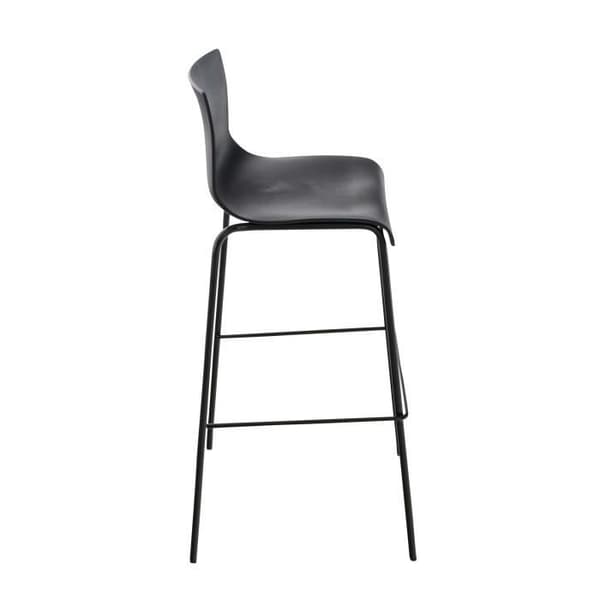 Set med 2 BETTANT Art Barstolar i svart tyg på 4 metallben - modern design