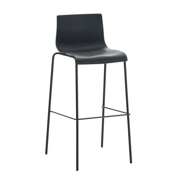 Set med 2 BETTANT Art Barstolar i svart tyg på 4 metallben - modern design