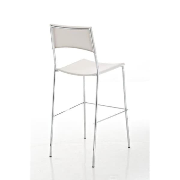 Barstol - Genua - Vit - Plast - Metall - Modernt design