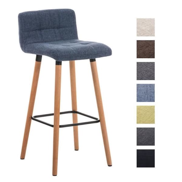 Barstol - CLP - LINCOLN - Tyg - Trä - Sitt höjd 75 cm