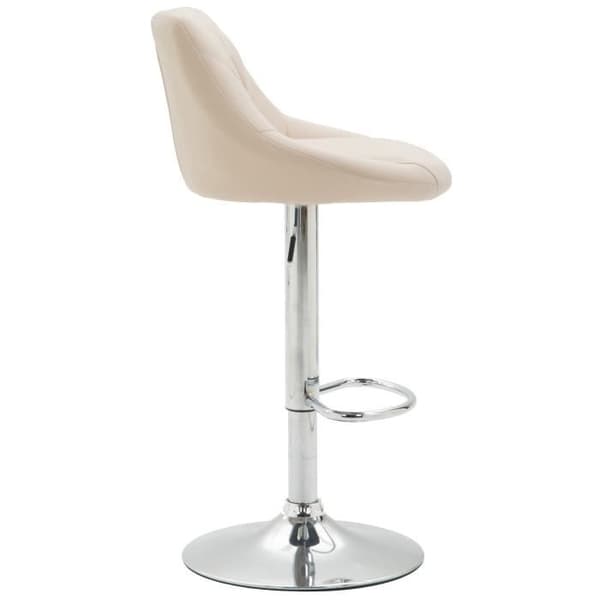 Set med 2 Lazio barstolar i konstläder - Kräm - Justerbar i höjdled - Bekväm och elegant