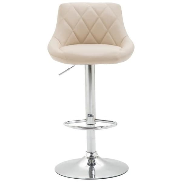 Set med 2 Lazio barstolar i konstläder - Kräm - Justerbar i höjdled - Bekväm och elegant