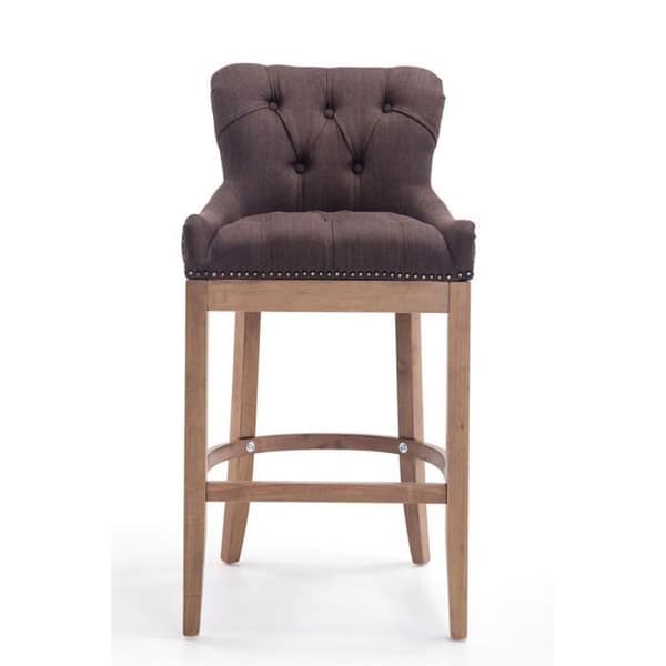 Barstol - CLP - BUCKINGHAM - Massivt trä - Tjock stoppning - Vintage stil