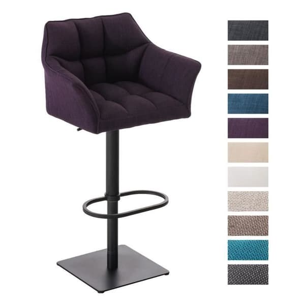 Barpall med rygg DAMASO B - CLP - Justerbar i höjdled - Svängbar 88 cm - Lila