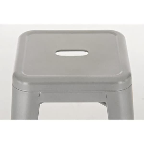 Set med 2 barstolar - CLP - Joshua - Metall - Tyg - Silver