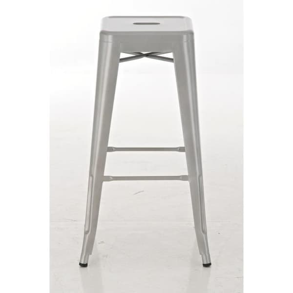 Set med 2 barstolar - CLP - Joshua - Metall - Tyg - Silver