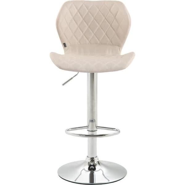 Korktyg Barpall - Cream-Chrome - Höjdjusterbar - Industriell stil - Loft