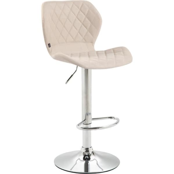Korktyg Barpall - Cream-Chrome - Höjdjusterbar - Industriell stil - Loft
