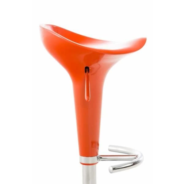 CLP-set med 2 sadelbarstolar med plastsits och metallbas, orange