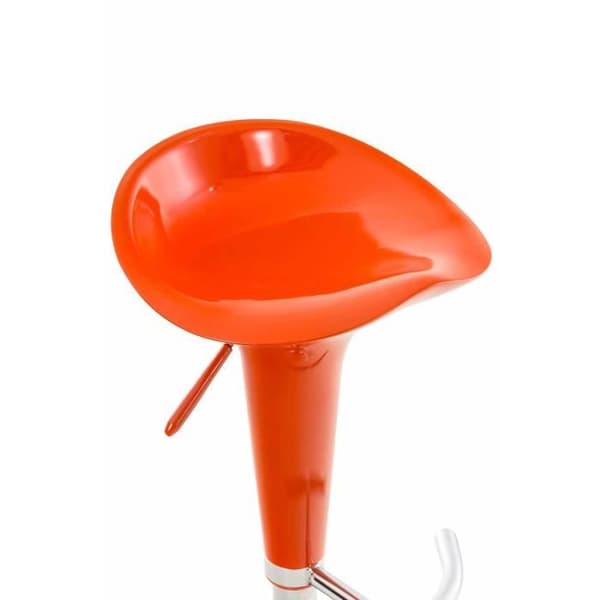 CLP-set med 2 sadelbarstolar med plastsits och metallbas, orange